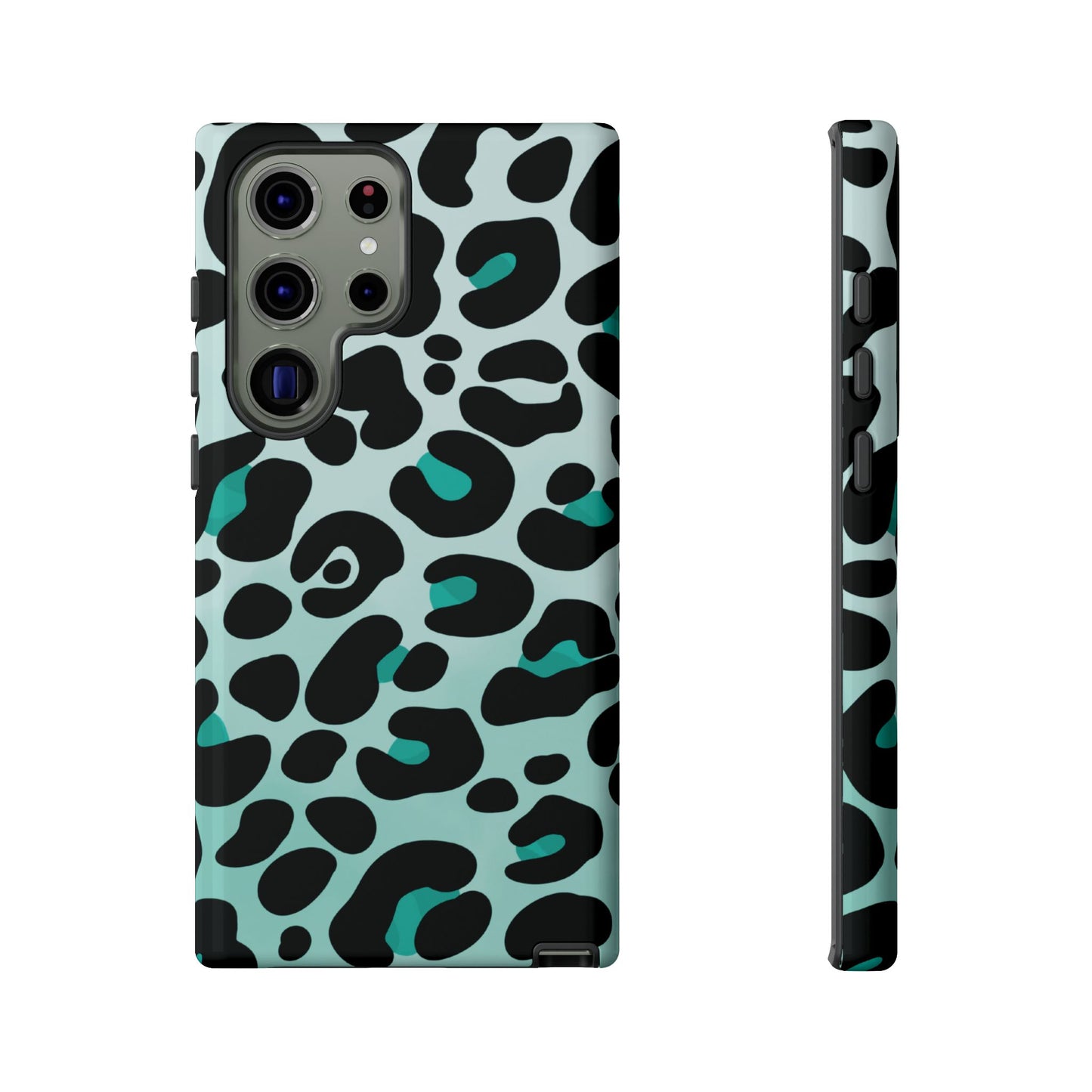 Cool Aqua Leopard Print Phone Case