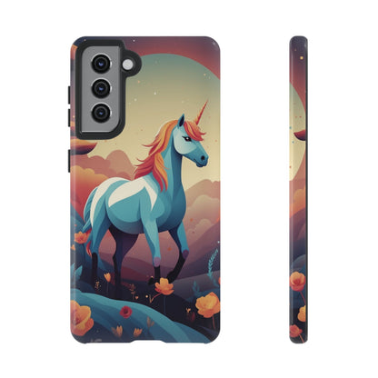 Samsung Galaxy S21 / Glossy Phone Case - Stylised Unicorn Design Phone Case