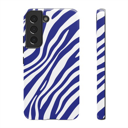 Modern Electric Blue Zebra Print Phone Case