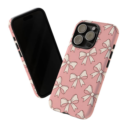 Chic Blush Pink Bow Pattern Phone Case