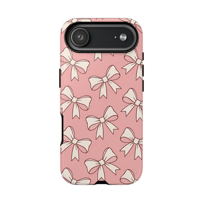 Chic Blush Pink Bow Pattern Phone Case