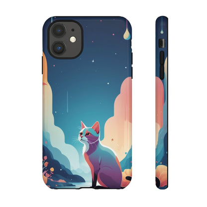 Stylised Cat Design Phone Case - Multicolor Phone Case - iPhone 11 / Glossy