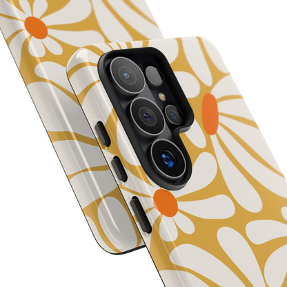Retro Yellow Daisy Pattern Phone Case - Yellow Phone Case