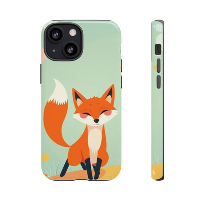 iPhone 13 Mini / Glossy Phone Case - Happy Fox Design Phone Case
