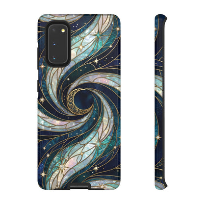 Elegant Navy & Teal Celestial Swirl Phone Case
