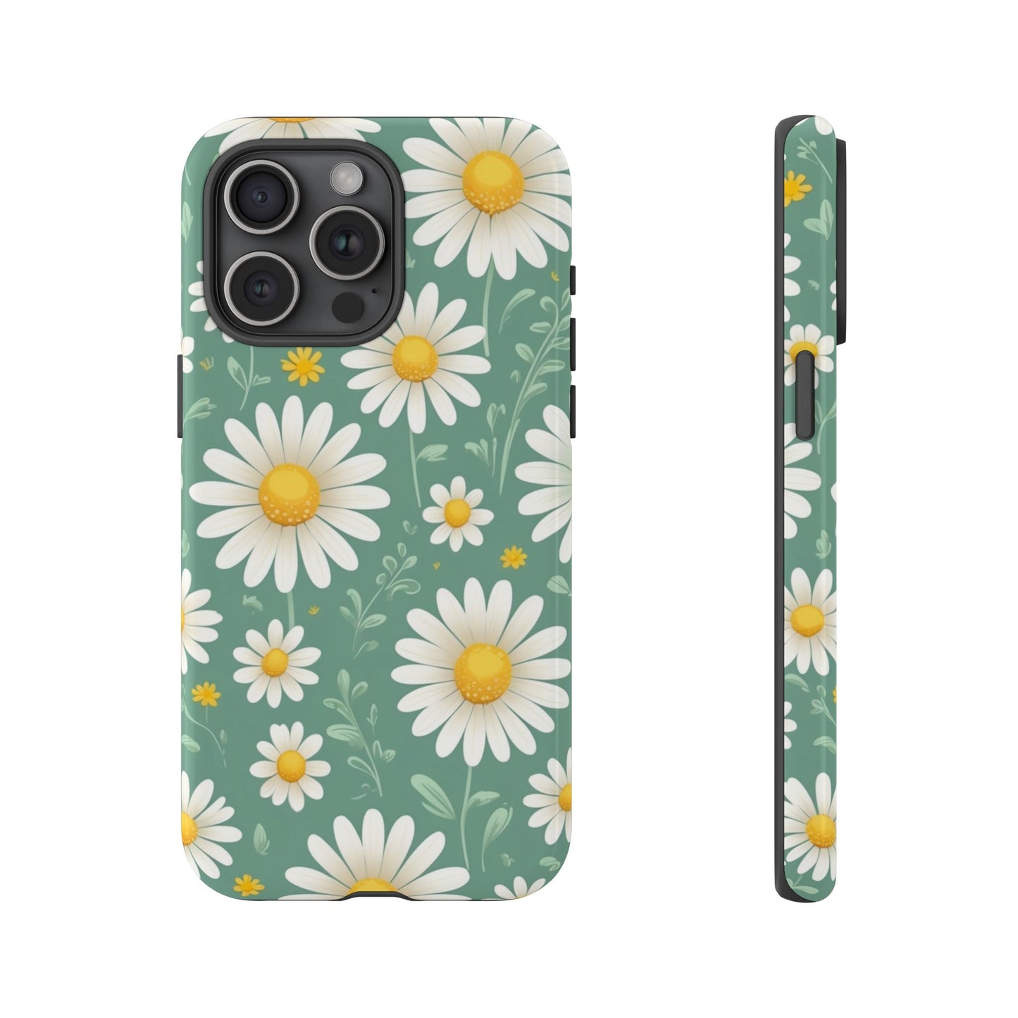 iPhone 15 Pro Max / Glossy Phone Case - Daisies Floral Pattern 1 Phone Case