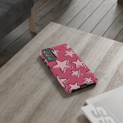 Raspberry Pink Doodle Star Phone Case