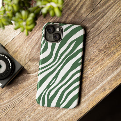 Modern Sage Zebra Print Phone Case