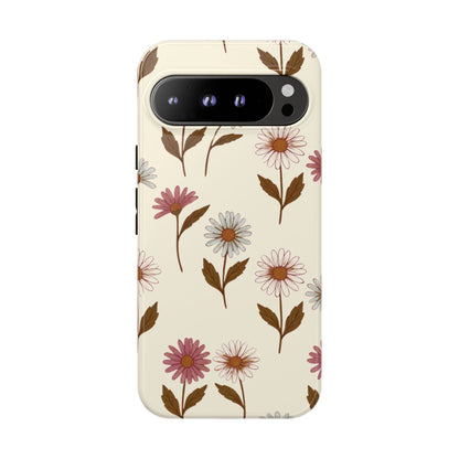 Pretty Cream & Rose Daisy Pattern Phone Case