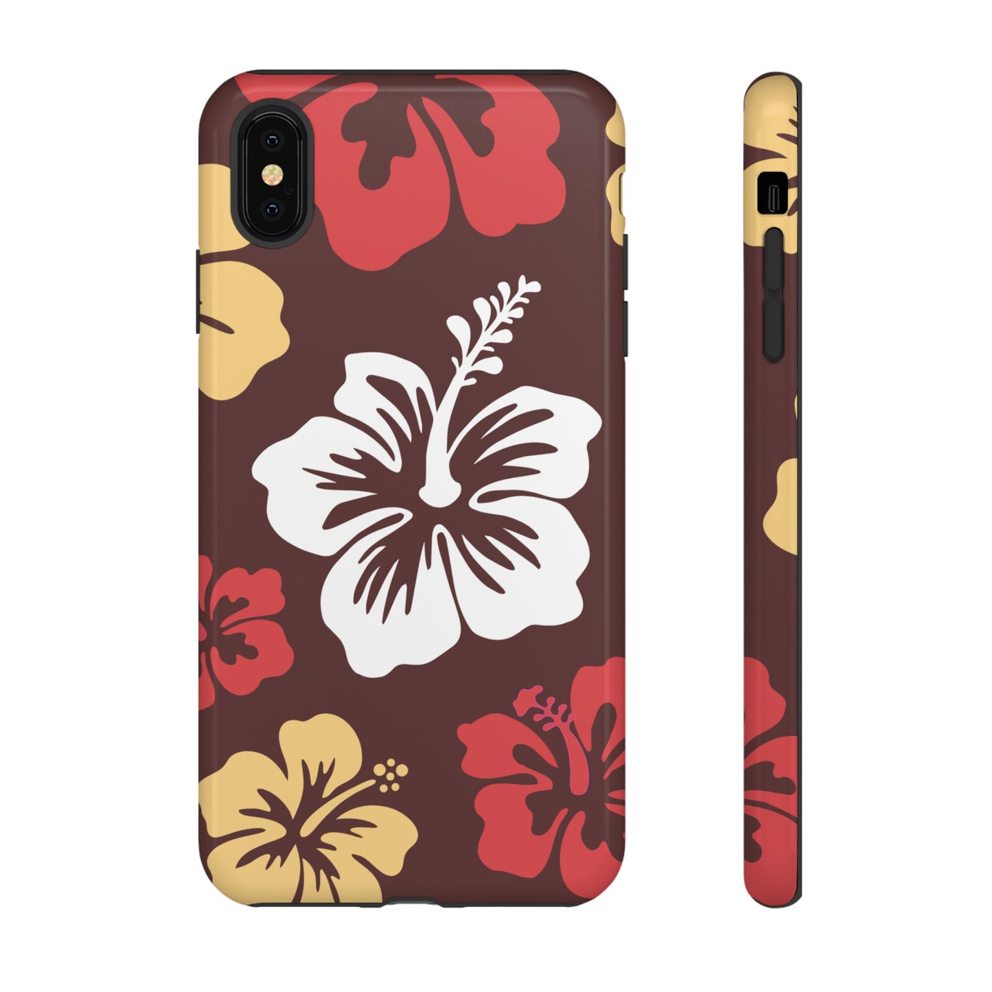 iPhone XS MAX / Glossy Phone Case - ’Hibiscus Retro Pattern #2’ Phone Case