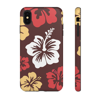 iPhone XS MAX / Glossy Phone Case - ’Hibiscus Retro Pattern #2’ Phone Case