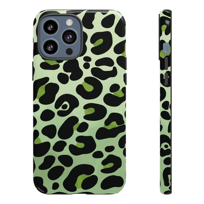 Chic Sage Leopard Print Phone Case