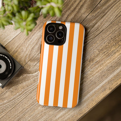 Simple Yellow & White Stripe Pattern Phone Case - White Phone Case