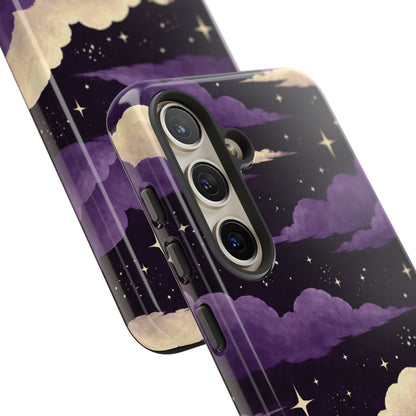 Illustrated Purple Clouds & Stars Phone Case