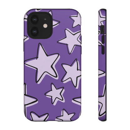 Violet Purple Doodle Star Phone Case
