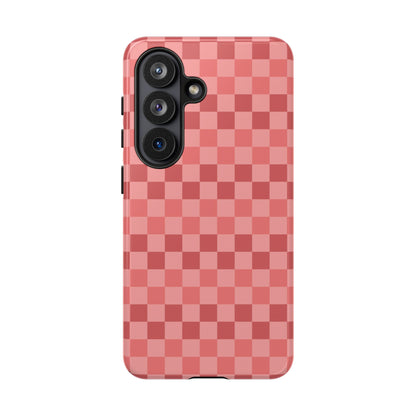 Bold Pink Small Checked Pattern Phone Case - Pink Phone Case - Samsung Galaxy S26 / Glossy
