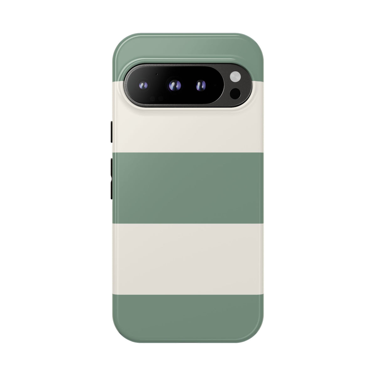 Green & White Horizontal Stripe Pattern Phone Case - Green Phone Case - Google Pixel 9 Pro / Glossy