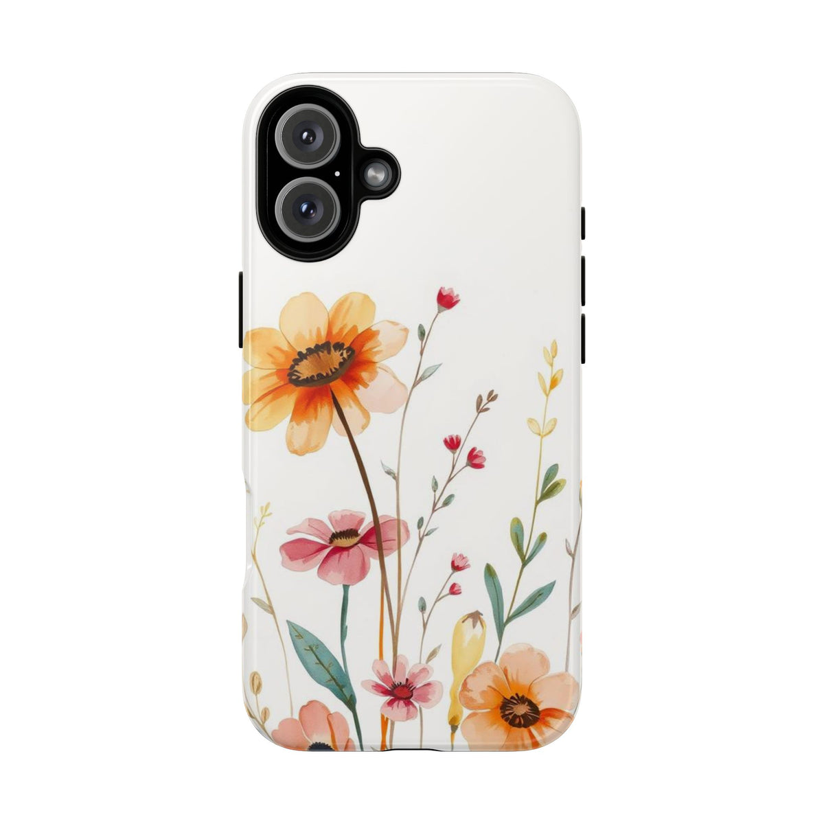Boho Chic Watercolour Wild Blooms Pattern Phone Case - Multicolor Phone Case - iPhone 16 Plus / Glossy