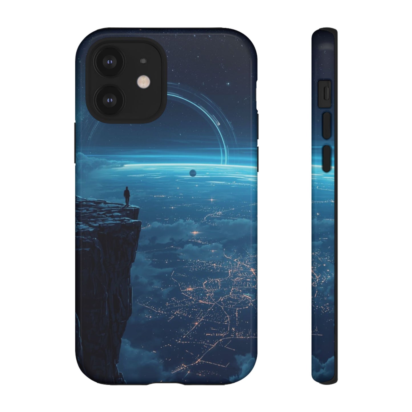 iPhone 12 / Glossy Phone Case - Orbital Ring Horizon Sci-fi Phone Case