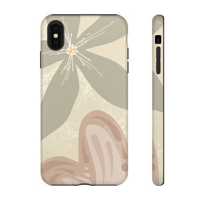 Hibiscus Heart Pattern Phone Case - Beige Phone Case - iPhone XS MAX / Glossy