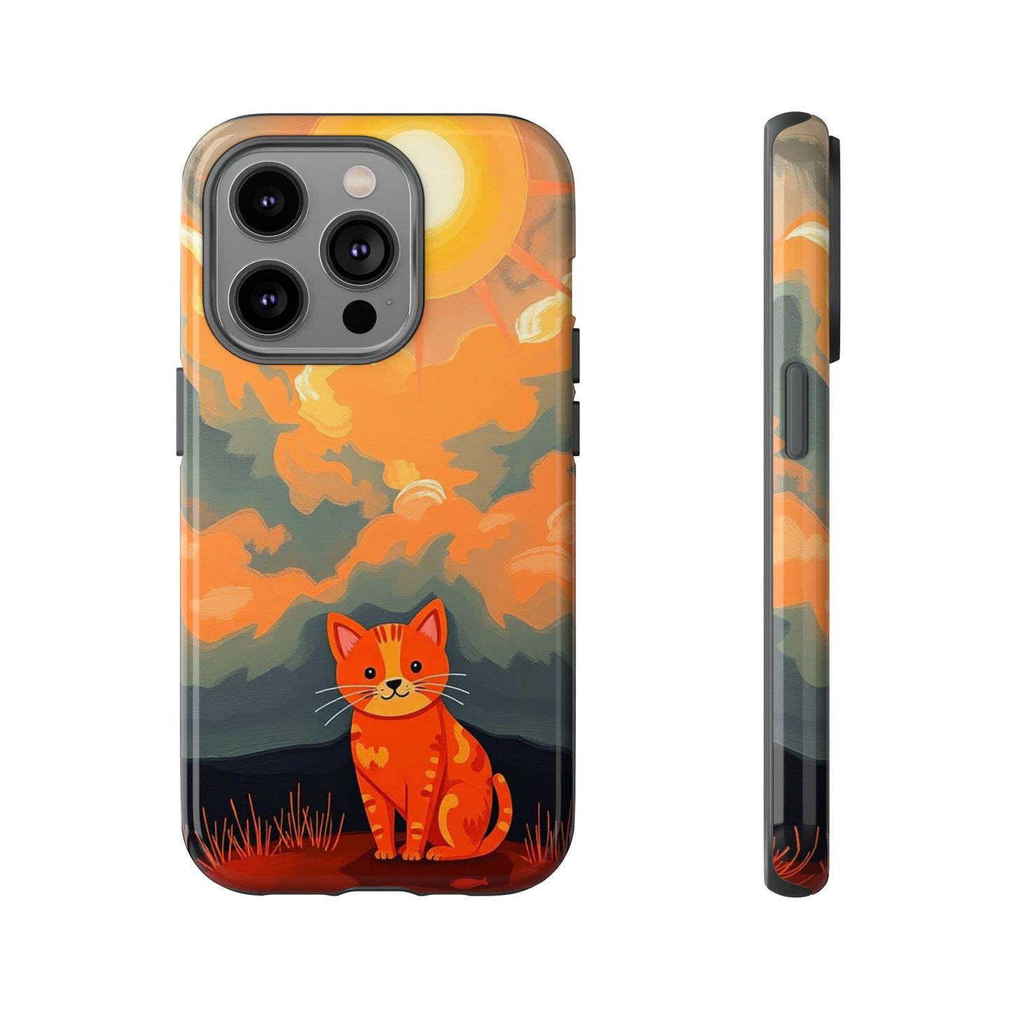 iPhone 14 Pro / Glossy Phone Case - Acrylic Painting Style Cat Design Phone Case