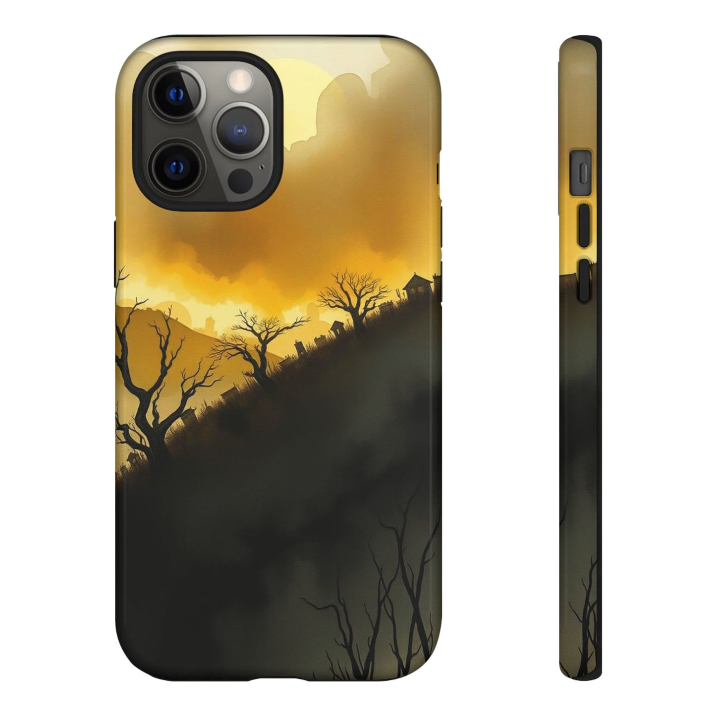 iPhone 12 Pro Max / Glossy Phone Case - Eerie Graveyard Watercolour Design Phone Case