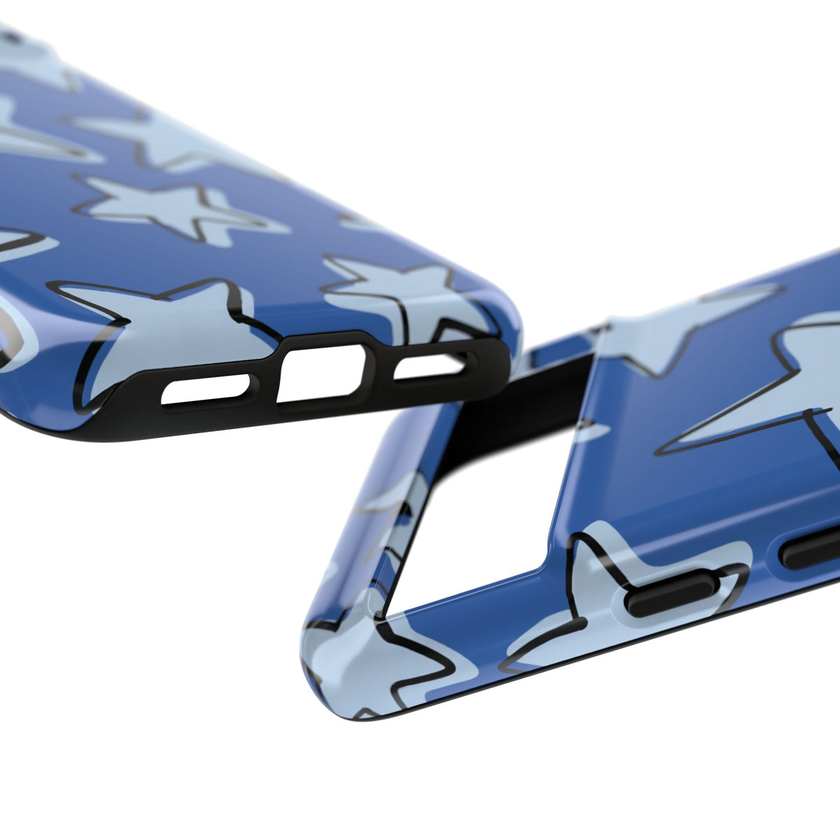 Cobalt Blue Doodle Star Phone Case