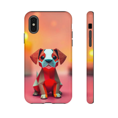 iPhone X / Glossy Phone Case - Origami Dog Design Phone Case