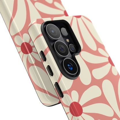 Cute Retro Pink Daisy Pattern Phone Case - Pink Phone Case