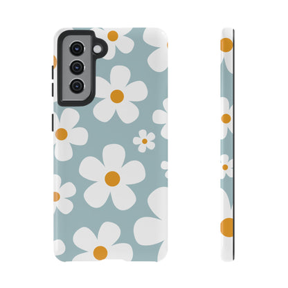 Cute Blue Daisy Pattern Phone Case - Blue Phone Case - Samsung Galaxy S21 / Glossy