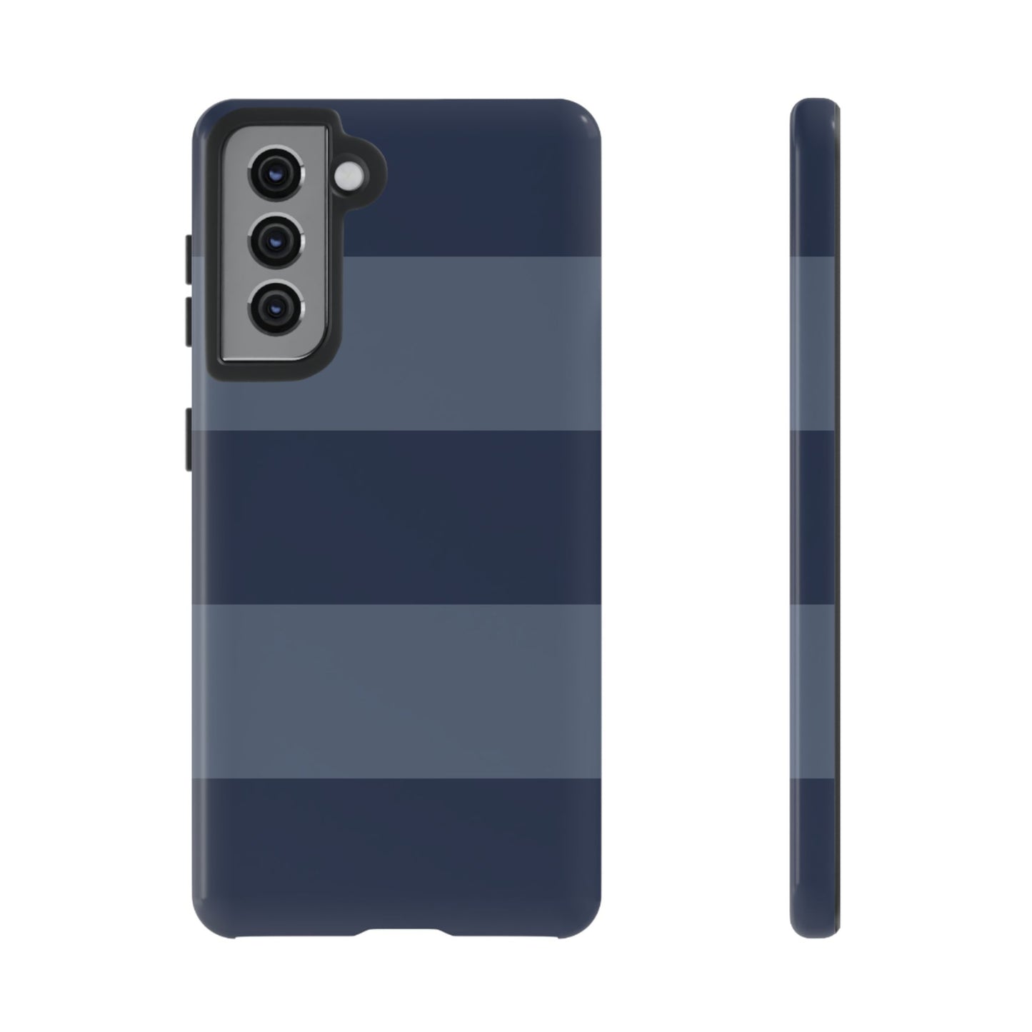 Dark Blue Horizontal Stripe Pattern Phone Case - Blue Phone Case - Samsung Galaxy S21 / Glossy