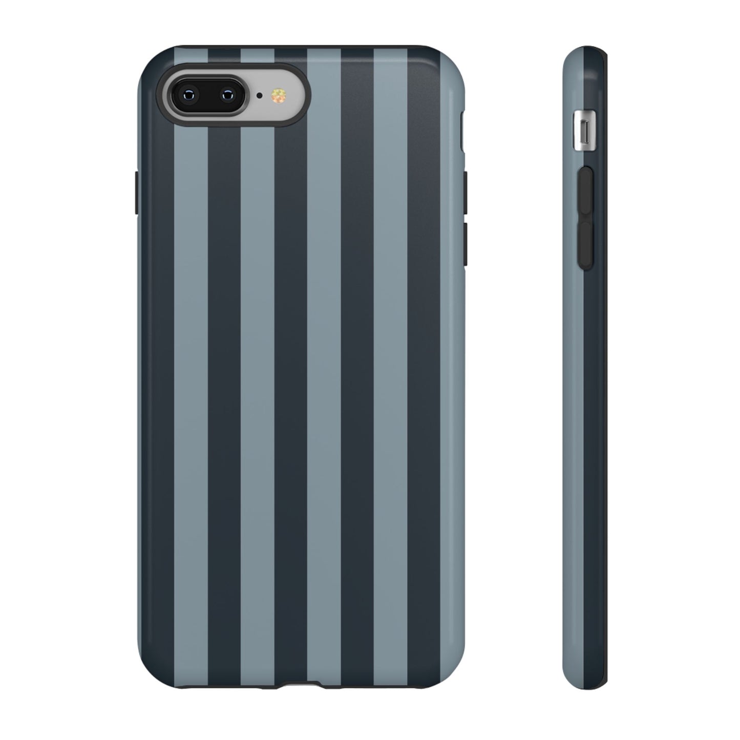 iPhone 8 Plus / Glossy Phone Case - ’Dark Blue Stripe Pattern’ Phone Case