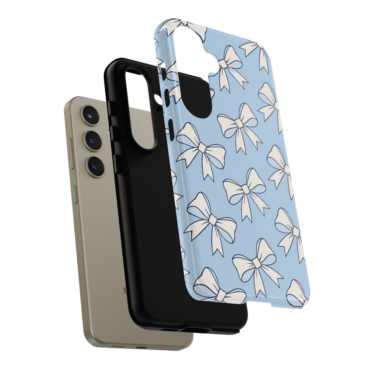 Chic Powder Blue Bow Pattern Phone Case