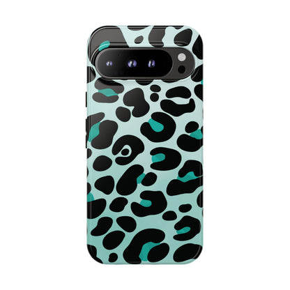 Cool Aqua Leopard Print Phone Case