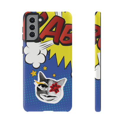 Samsung Galaxy S21 Plus / Glossy Phone Case - Bold Blue Pop Art Cat Phone Case