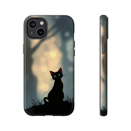 iPhone 14 Plus / Glossy Phone Case - Gothic Cat Design Phone Case
