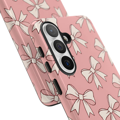 Chic Blush Pink Bow Pattern Phone Case