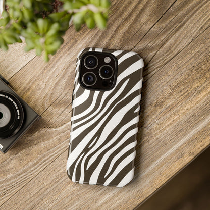Modern Mocha Zebra Print Phone Case