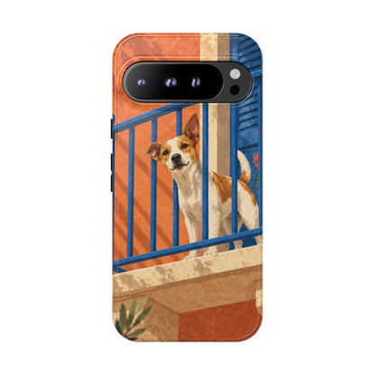 Jack Russell Terrier Balcony Busybody Phone Case - Multicolor Phone Case - Google Pixel 9 Pro XL / Glossy
