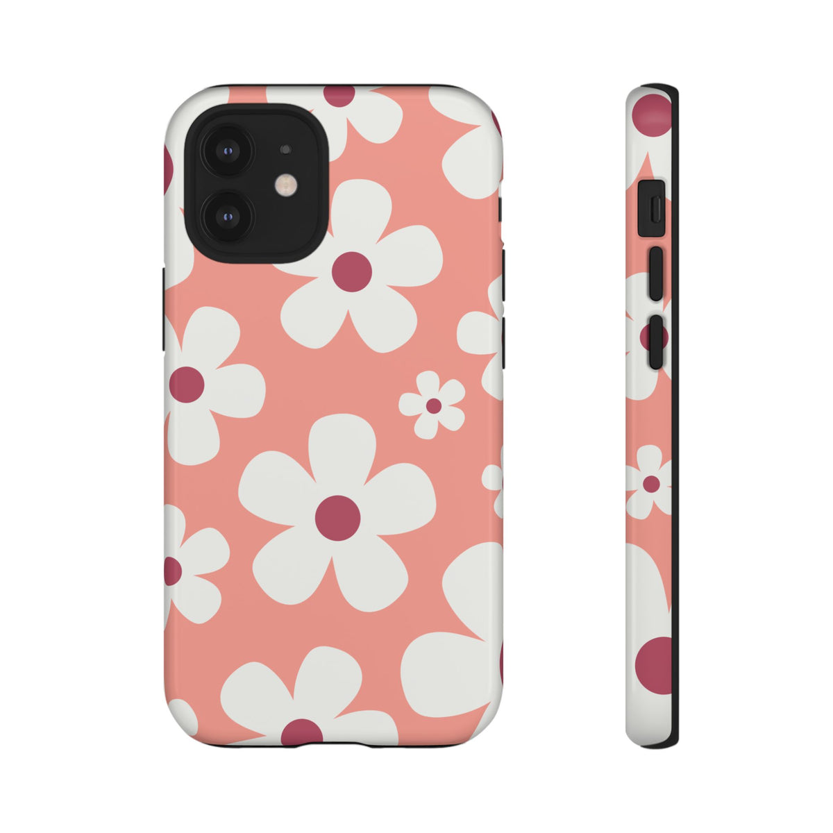 Cute Pink Daisy Pattern #2 Phone Case - Pink Phone Case - iPhone 12 Mini / Glossy