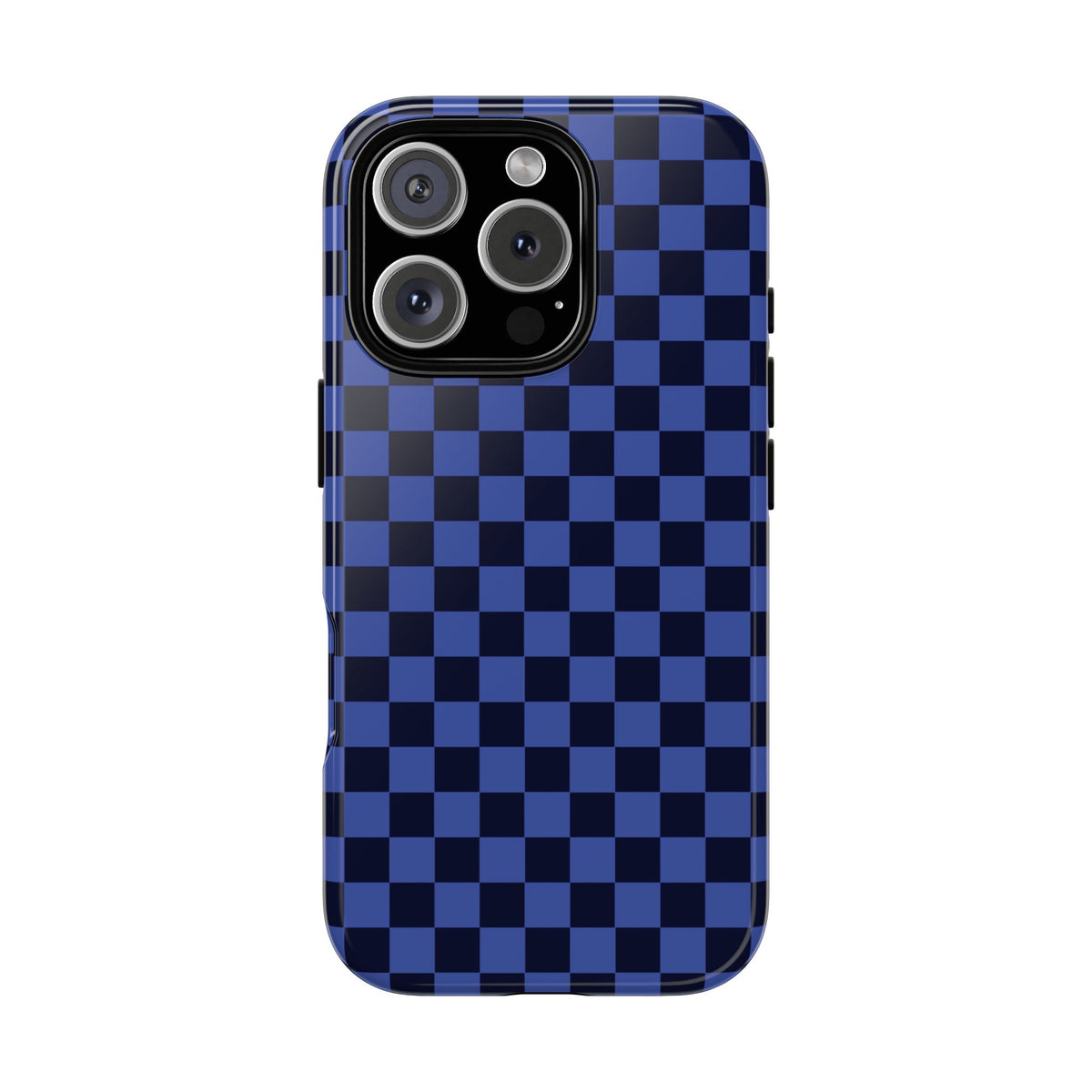 Bold Blue Small Checked Pattern Phone Case - Blue Phone Case - iPhone 16 Pro / Glossy