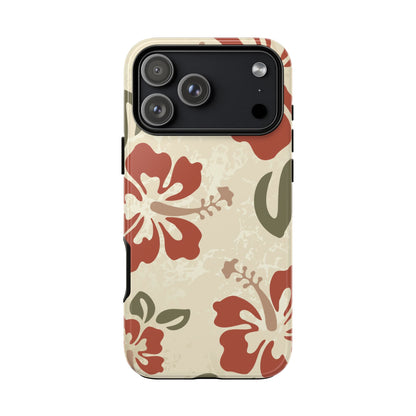 iPhone 17 Pro Max / Glossy Phone Case - ’Boho Chic Hibiscus Pattern #1’ Phone Case