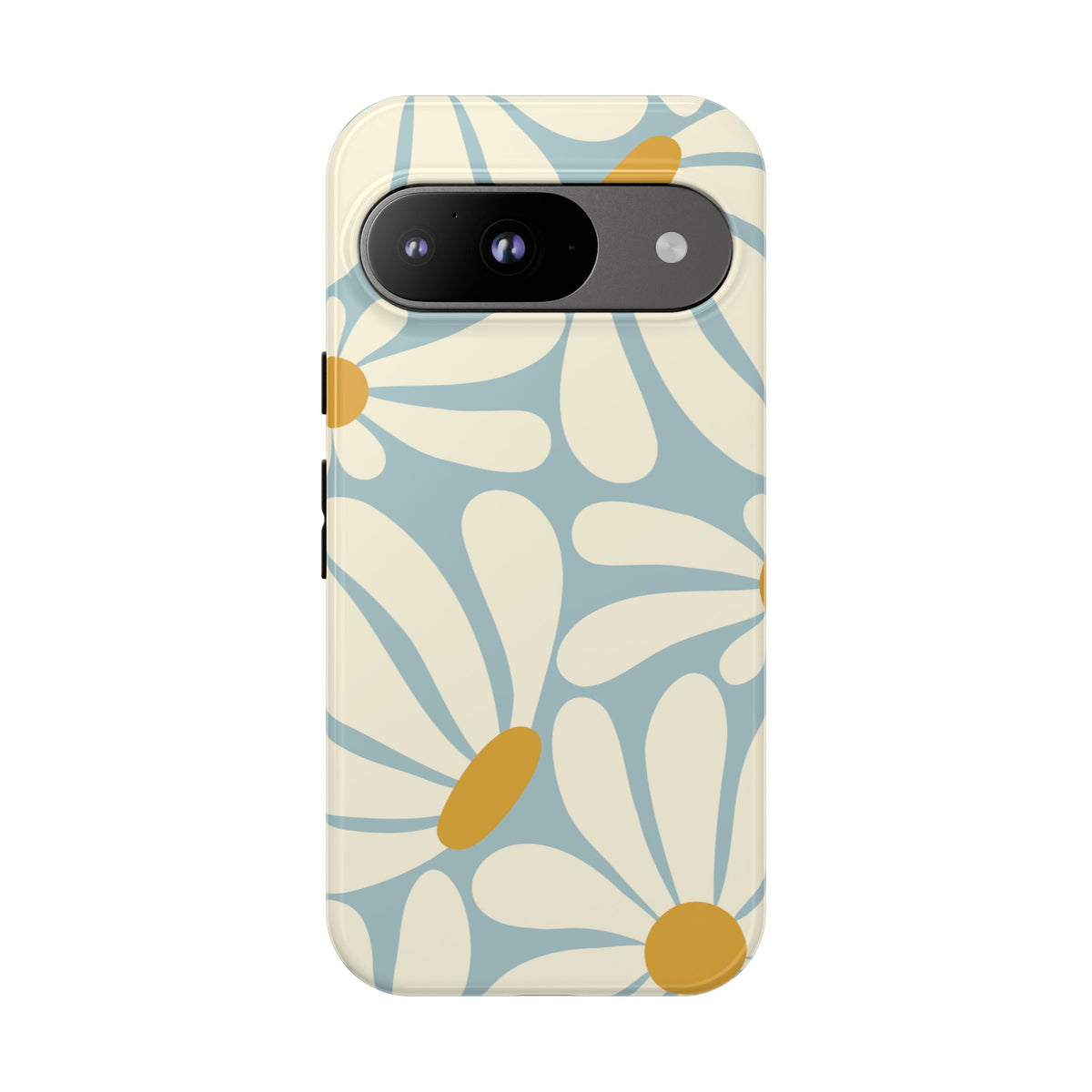 Retro Light Blue Daisy Pattern Phone Case - Blue Phone Case - Google Pixel 9 / Glossy