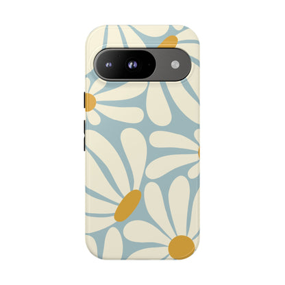 Retro Light Blue Daisy Pattern Phone Case - Blue Phone Case - Google Pixel 9 / Glossy