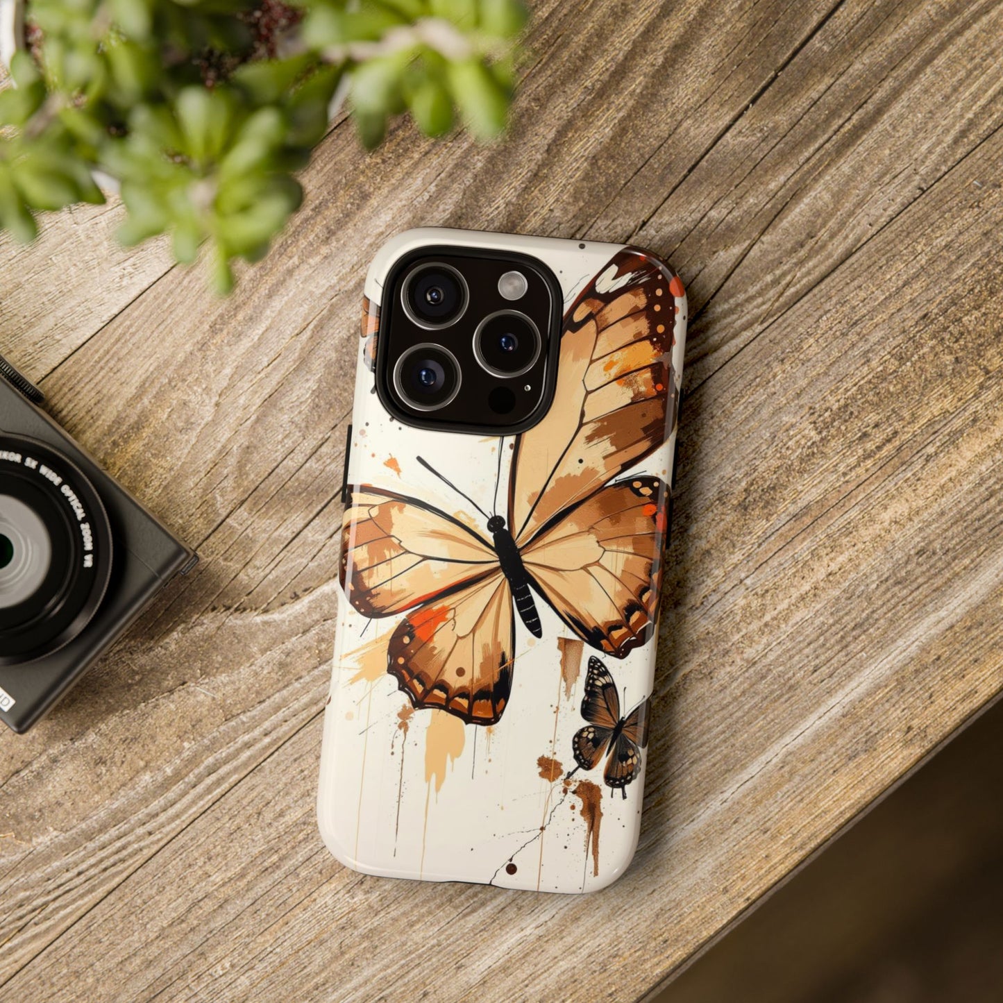 Acrylic Style Butterflies Design Phone Case