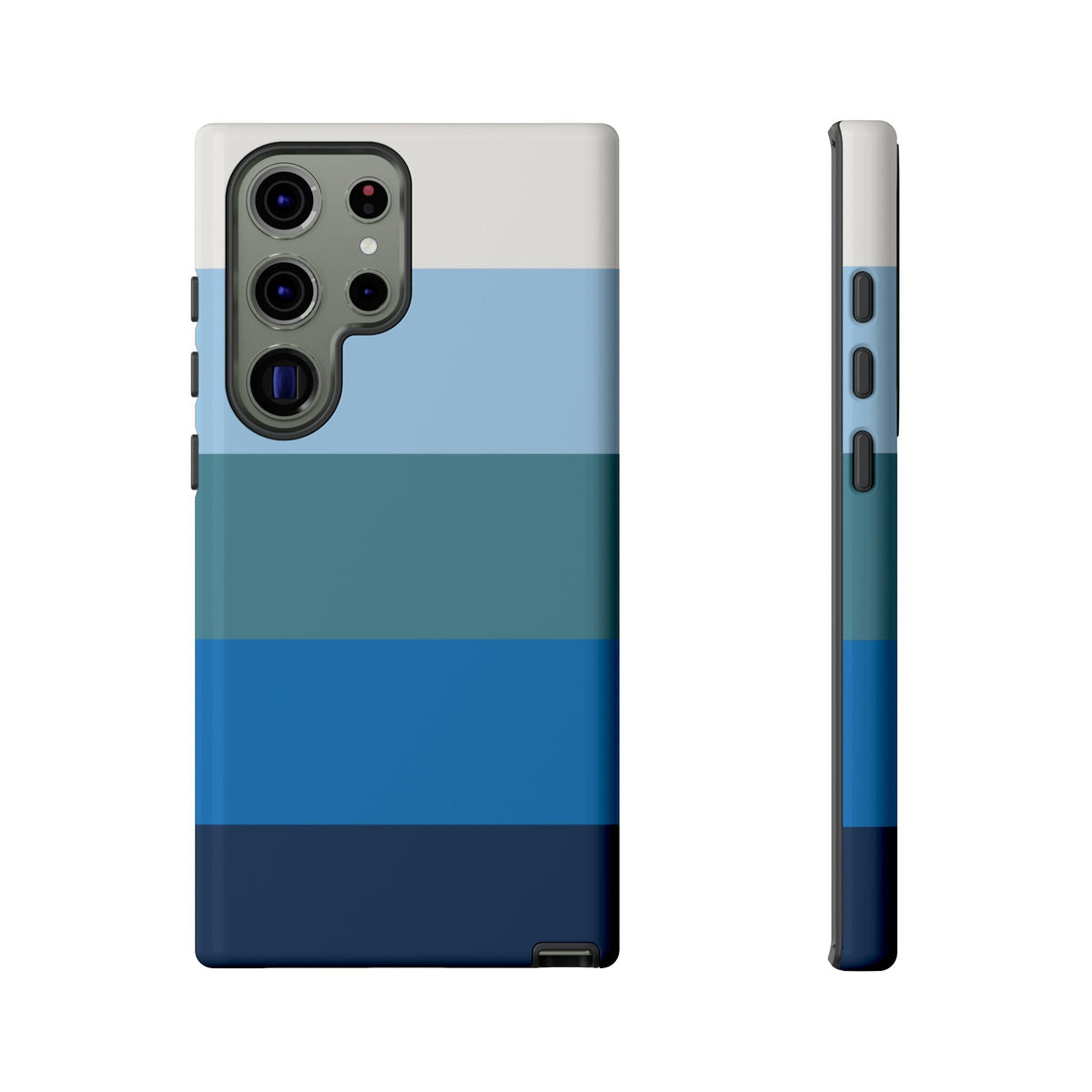 Blue and White Stripe Pattern Phone Case - Blue Phone Case - Samsung Galaxy S23 Ultra / Glossy