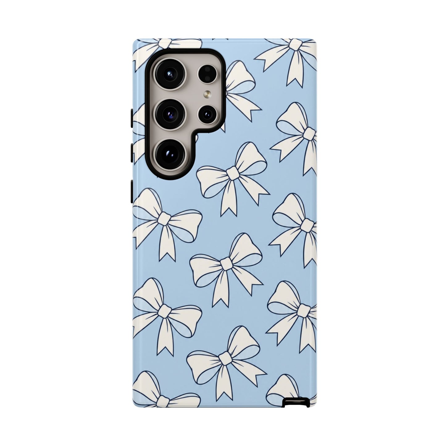 Chic Powder Blue Bow Pattern Phone Case