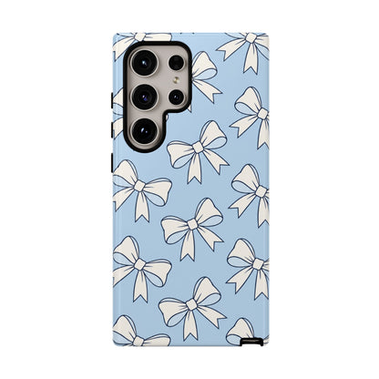 Chic Powder Blue Bow Pattern Phone Case