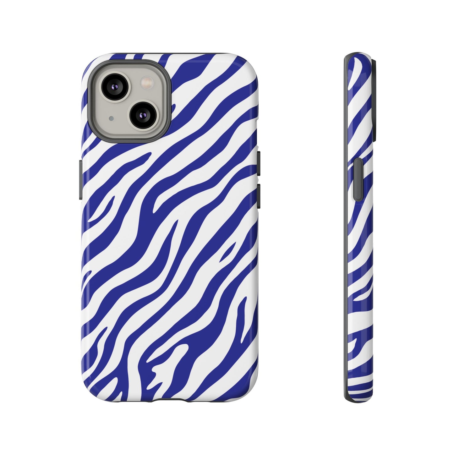 Stylish Electric Blue Zebra Print Phone Case