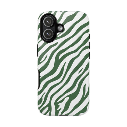 Stylish Sage Zebra Print Phone Case
